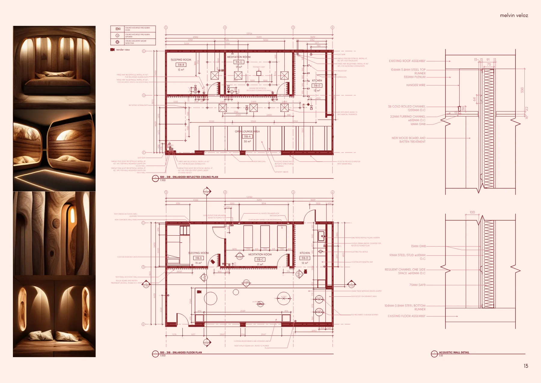 Meditation at SID enlarged floor plan and power plan.